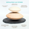 Double The Glow- 2 Exfoliating Clay Stone Sets With Bases